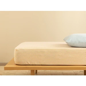 English Home Diamond Stripe Kolay Ütülenir Tek Kişilik Lastıklı Çarşaf 100 x 200 cm Sarı