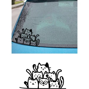 New Jargon Siyah Kediler Araba Stickerı - Siyah Kediler Araba Çıkartması