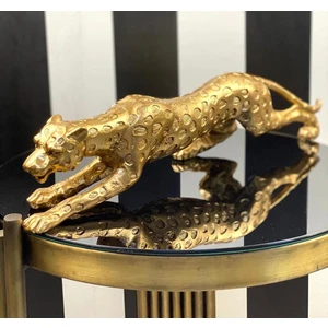 Mirsa Global Leopar Gold Dekoratif Biblo