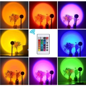 Gece Lambası Projektör Kumandalı Gün Batımı 16 Farklı Görüntü Sunset Lamp Yeni Çocuk Odası