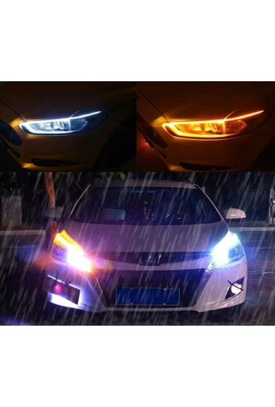 Ack Volkswagen Passat B8 Far Üstü, Içi Kayar LED 60 cm Full Fonksiyon Beyaz/turuncu