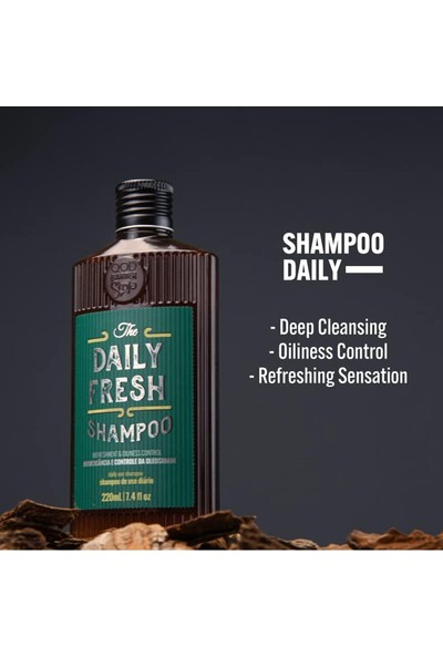 Qod Yağlı Saçlar Için Erkek Şampuanı Qod Barber Shopthe Daily Fresh Şampuan 220 ml