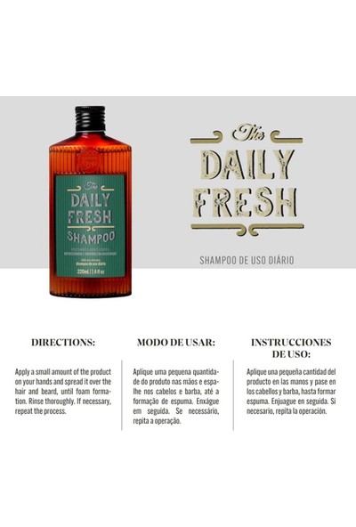 Qod Yağlı Saçlar Için Erkek Şampuanı Qod Barber Shopthe Daily Fresh Şampuan 220 ml