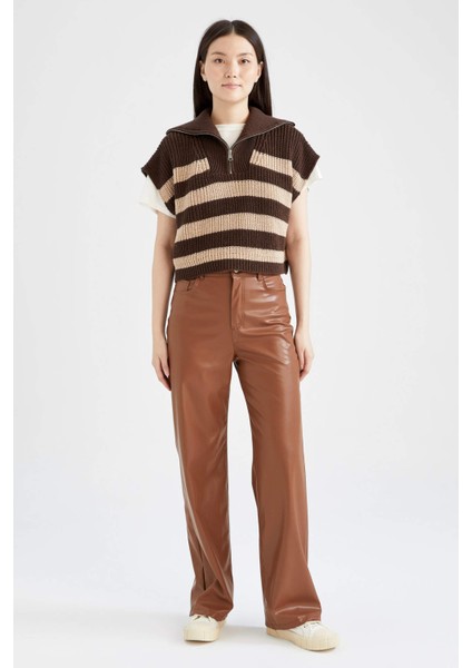 Oversize Fit Polo Yaka Yarım Fermuarlı Kazak V1963AZ22AU fiyatları