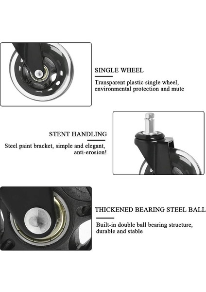 5 x Sessiz Sandalye Tekerleği 11 mm x 22 mm (Yurt Dışından)