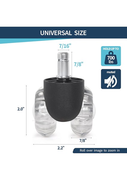 Ofis Koltuğu 5 Tekerlek Seti 11 x 22 mm (Yurt Dışından) fiyatları
