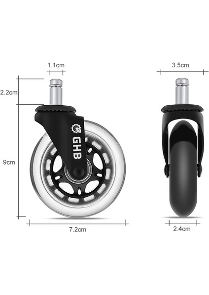Siyah Şeffaf Tekerlek 5 Parça Set (Yurt Dışından) fiyatları