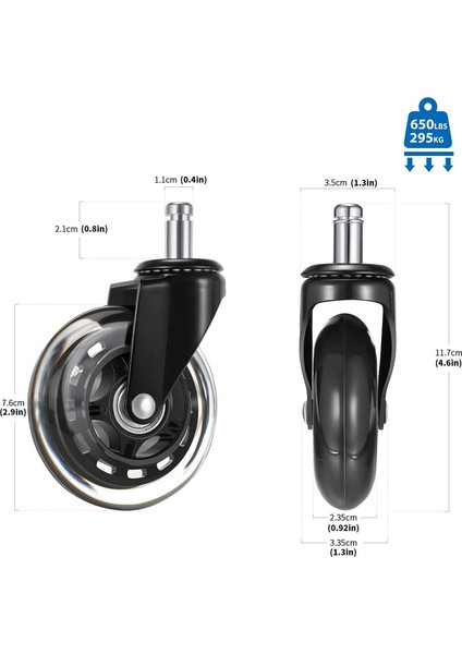 5 Sessiz Dönen Ofis Koltuğu Tekerleği (Yurt Dışından) fırsatları