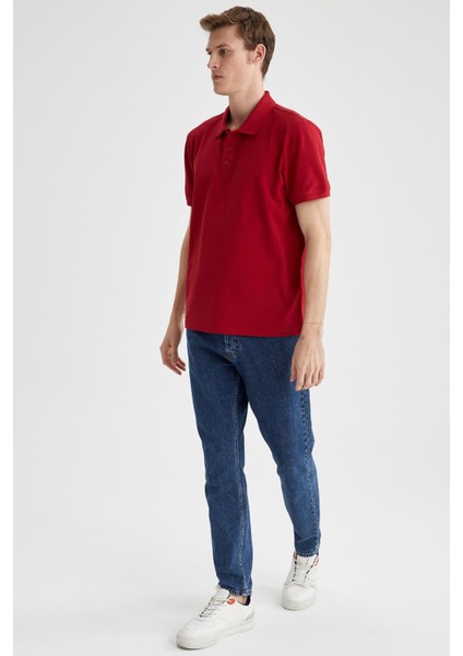 Regular Fit Polo Yaka Basic Kısa Kollu Pamuklu Penye Tişört M7676AZ21SP indirimleri