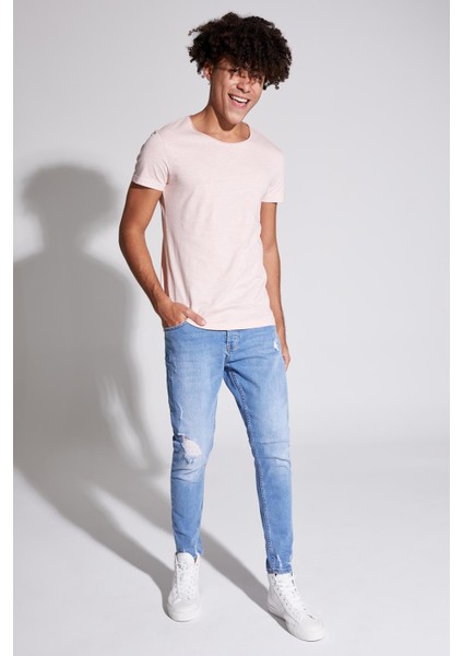 Slim Fit Bisiklet Yaka Basic Pamuklu Penye Tişört M4789AZ21SP fiyatları