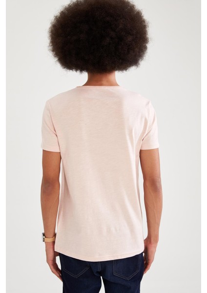 Slim Fit Bisiklet Yaka Basic Pamuklu Penye Tişört M4789AZ21SP fırsatları