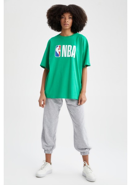 Fit NBA Oversize Fit Bisiklet Yaka Kısa Kollu Örme Tişört X2993AZ22SM