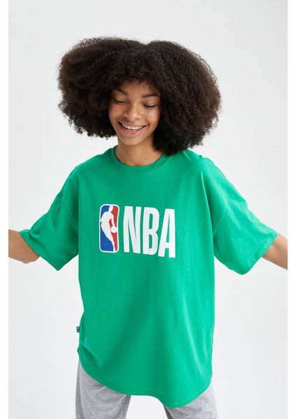 Fit NBA Oversize Fit Bisiklet Yaka Kısa Kollu Örme Tişört X2993AZ22SM