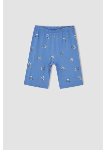 Erkek Çocuk Desenli Kısa Kollu Pamuklu Pijama Takım X3643A622SP