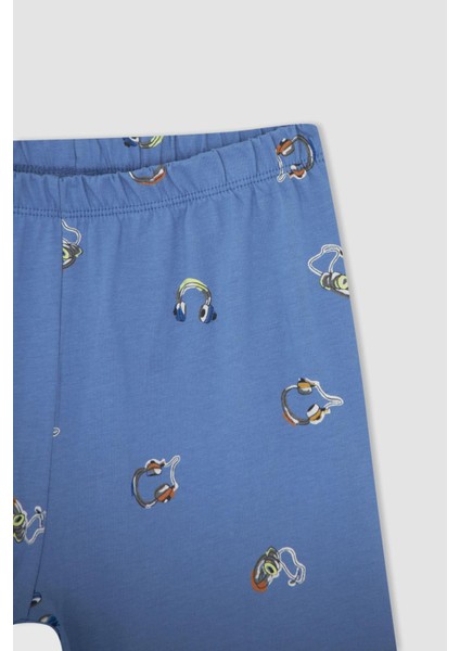 Erkek Çocuk Desenli Kısa Kollu Pamuklu Pijama Takım X3643A622SP