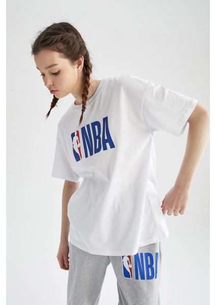 Fit NBA Oversize Fit Bisiklet Yaka Kısa Kollu Örme Tişört T5506AZ22SM
