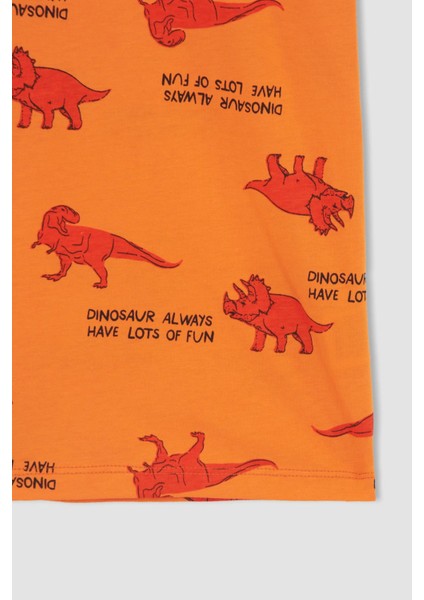 Erkek Çocuk Dinozor Desenli Kısa Kollu Pamuklu Pijama Takım X3653A622SP indirimleri