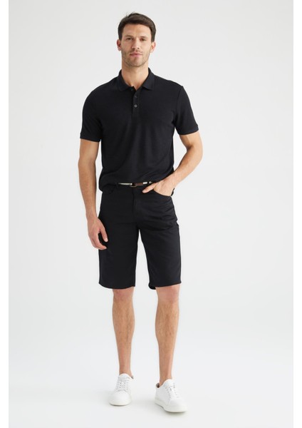 Slim Fit Kemerli Bermuda Şort N4990AZ22SM indirimleri