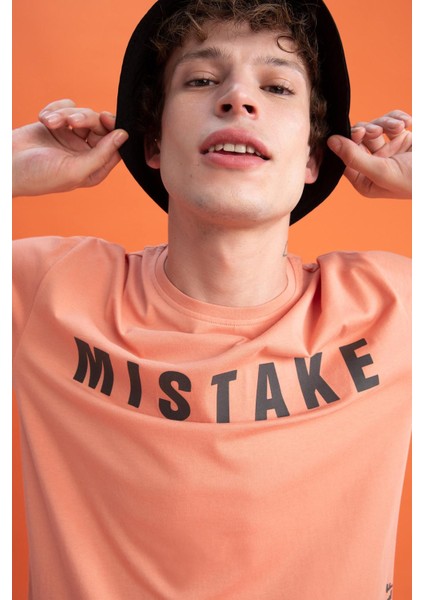 Regular Fit Bisiklet Yaka Baskılı Pamuklu Penye Tişört X4382AZ22SM modelleri