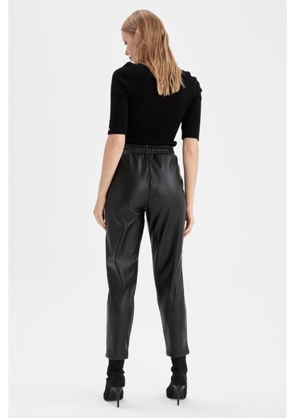 Suni Deri Beli Bağcıklı Jogger Pantolon V8072Az21Wn