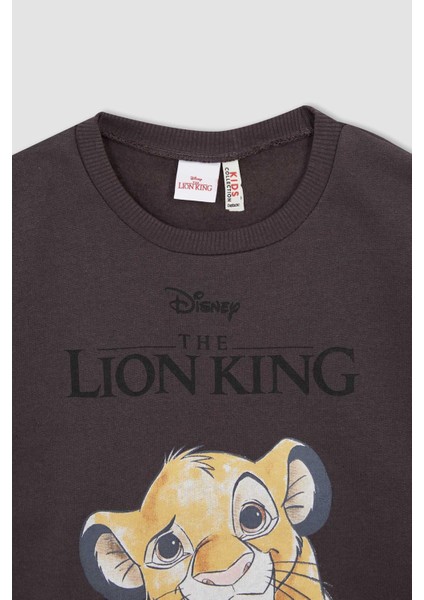 Kız Çocuk Disney Lion King Bisiklet Yaka İçi Yumuşak Tüylü Sweatshirt V4763A621WN