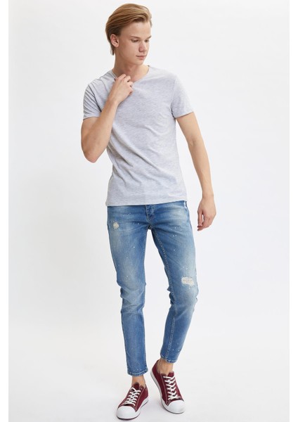 Slim Fit Bisiklet Yaka Basic Kısa Kollu Tişört M4790AZ20SP