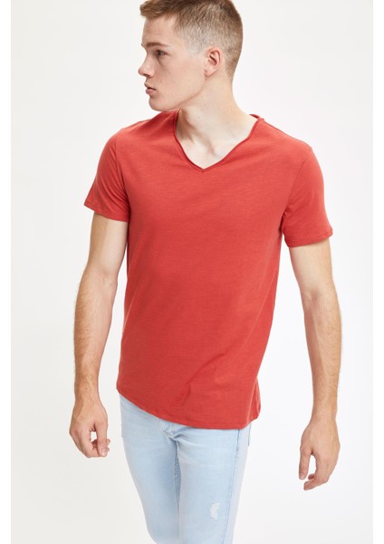 Slim Fit V Yaka Basic Kısa Kollu Tişört M4791AZ20SP modelleri