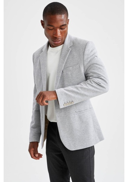 Slim Fit Dokulu Blazer Ceket N0503AZ21AU