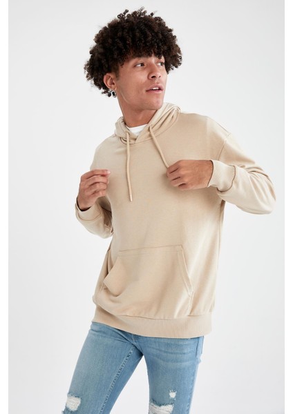 Oversize Fit Kapüşonlu Basic Pamuklu İçi Yumuşak Tüylü Sweatshirt R4669AZ21AU indirimleri