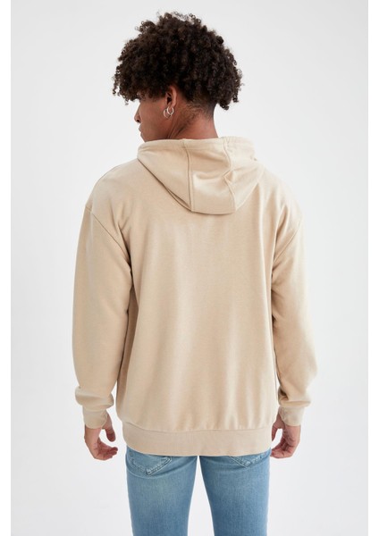 Oversize Fit Kapüşonlu Basic Pamuklu İçi Yumuşak Tüylü Sweatshirt R4669AZ21AU