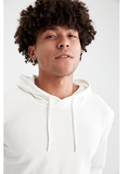 Regular Fit Kapüşonlu Uzun Kollu Pamuklu Sweatshirt V5295AZ21AU