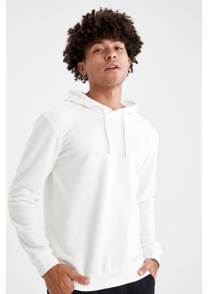 Regular Fit Kapüşonlu Uzun Kollu Pamuklu Sweatshirt V5295AZ21AU