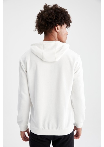 Regular Fit Kapüşonlu Uzun Kollu Pamuklu Sweatshirt V5295AZ21AU