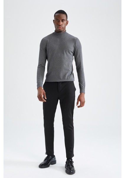 Slim Fit Yarım Balıkçı Yaka Triko Kazak X2585AZ21CW