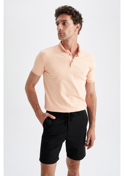 Slim Fit Polo Yaka Basic Kısa Kollu Pamuklu Tişört T5259AZ22SP