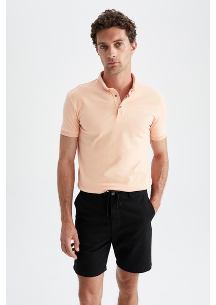 Slim Fit Polo Yaka Basic Kısa Kollu Pamuklu Tişört T5259AZ22SP