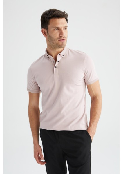 Slim Fit Polo Yaka Basic Kısa Kollu Pamuklu Tişört T5259AZ22SP