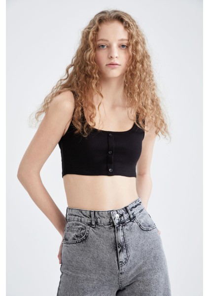Coool Askılı Pamuklu Düğmeli Crop Top V8053AZ22SM fırsatları