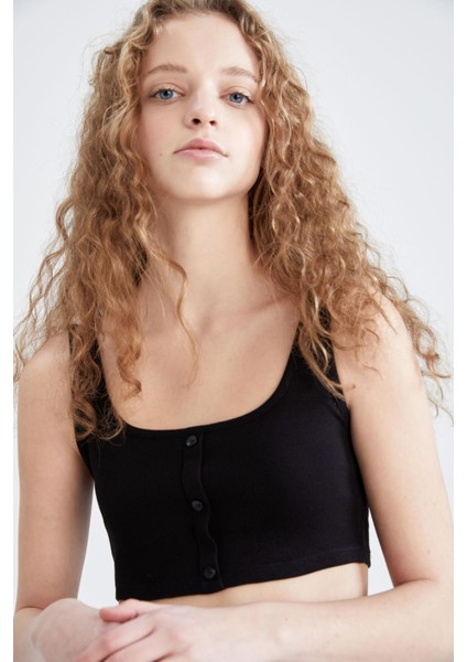 Coool Askılı Pamuklu Düğmeli Crop Top V8053AZ22SM indirimleri