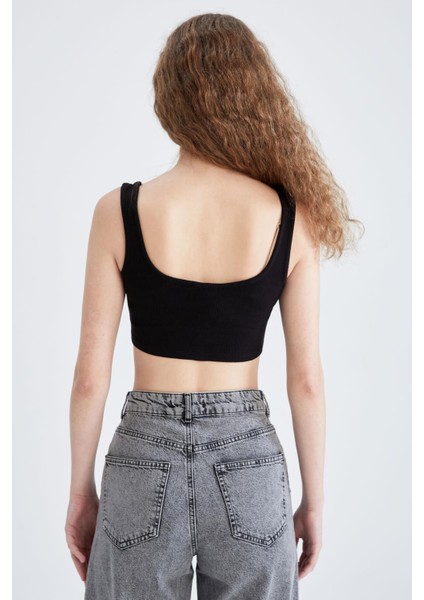 Coool Askılı Pamuklu Düğmeli Crop Top V8053AZ22SM