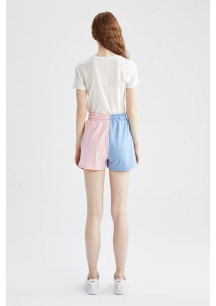 Renk Bloklu Cepli Beli Bağcıklı Relax Fit Mini Şort U9098AZ22SM indirimleri