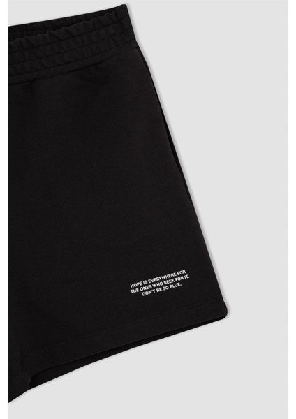 Fit Slogan Baskılı Şort Y1220AZ22SM