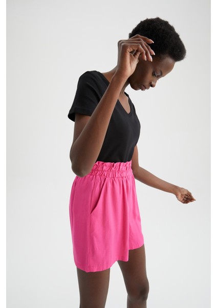 Paperbag Yüksek Bel Geniş Paça Viskon Şort T0883AZ22HS modelleri