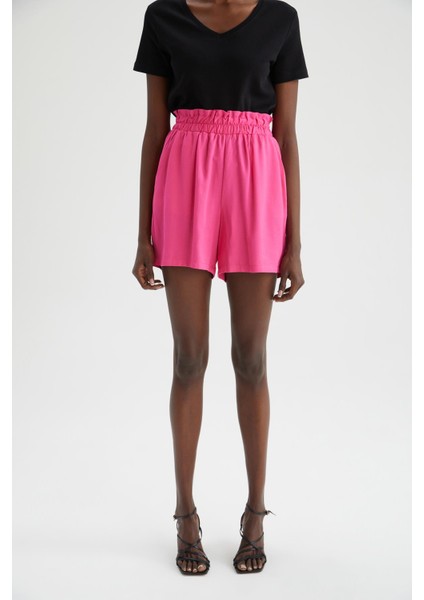 Paperbag Yüksek Bel Geniş Paça Viskon Şort T0883AZ22HS fırsatları