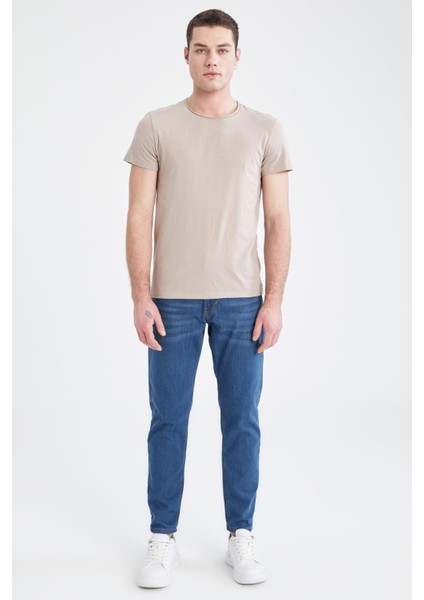 Slim Fit Bisiklet Yaka Basic Kısa Kollu Tişört M4790AZ22SP fiyatları