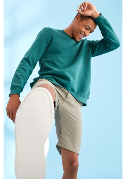 Regular Fit Bisiklet Yaka Basic Pamuklu Sweatshirt T3777AZ21WN