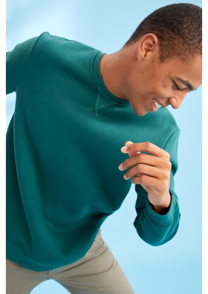Regular Fit Bisiklet Yaka Basic Pamuklu Sweatshirt T3777AZ21WN