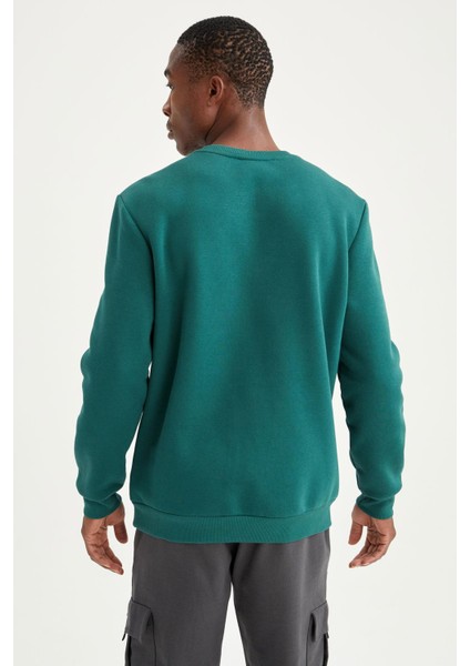 Regular Fit Bisiklet Yaka Basic Pamuklu Sweatshirt T3777AZ21WN