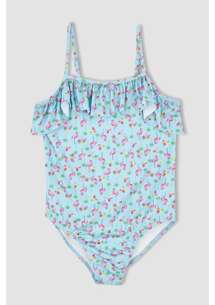 Kız Çocuk Çiçekli Askılı Mayo X4989A622SM