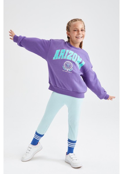 Kız Çocuk Slim Fit Basic Kapri Boy Tayt J0128A622SM